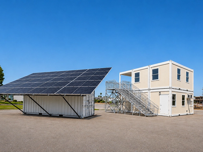 Mobile Modular office buildings supporting construction of the Applied Digital AI data center campus in Harwood, North Dakota