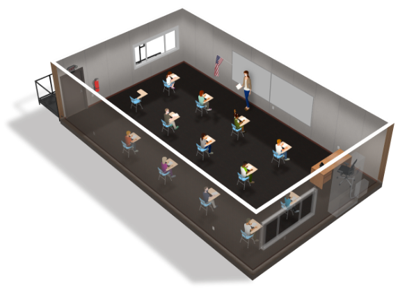 School building 3d view